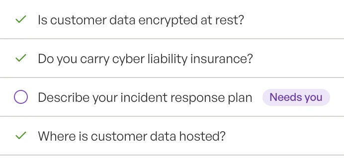 A questionnaire with most answers filled in by agents